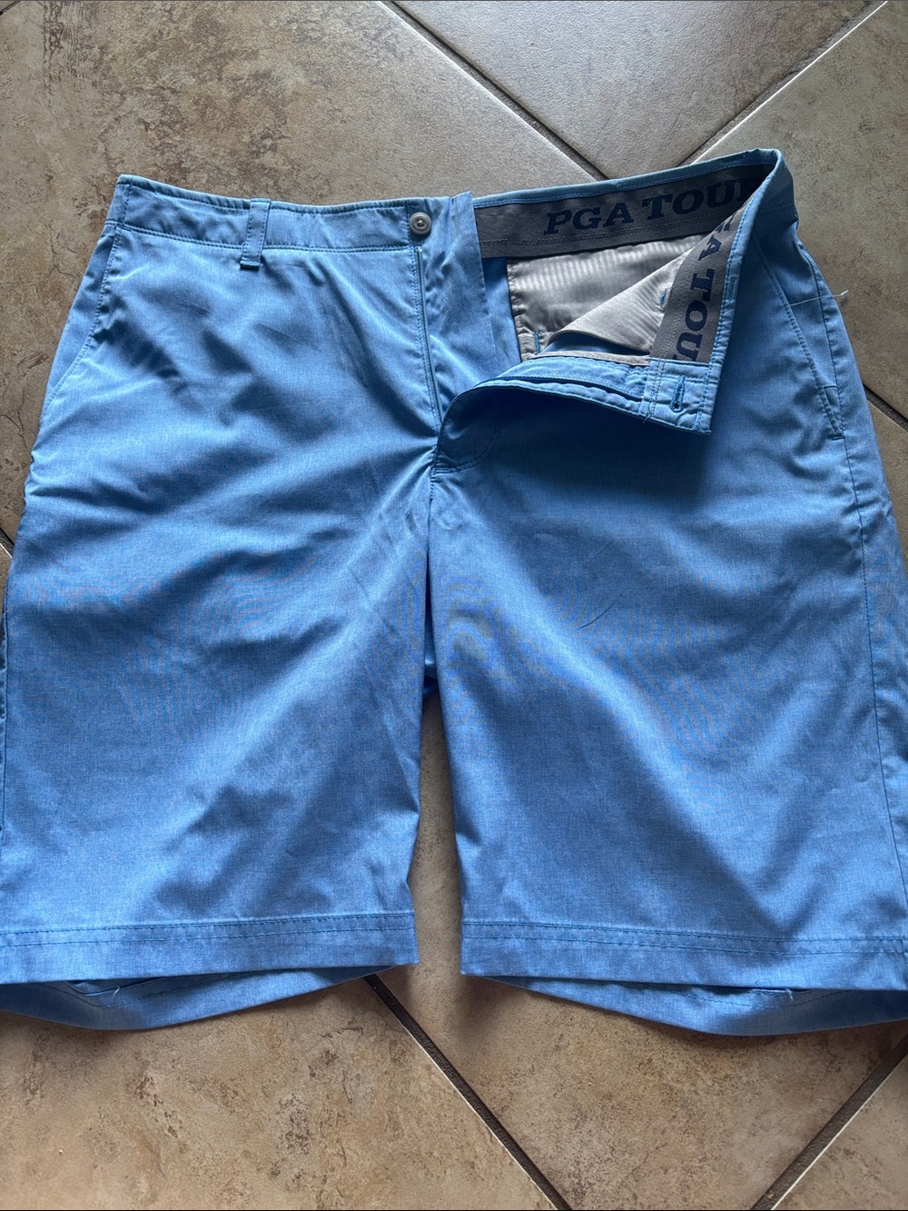 PGA TOUR Light Blue Performance Golf Shorts 34